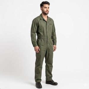 VANDERBILT SHIRT CO US Military OG-107 Cotton Sateen Coveralls Jumpsuit Small 42